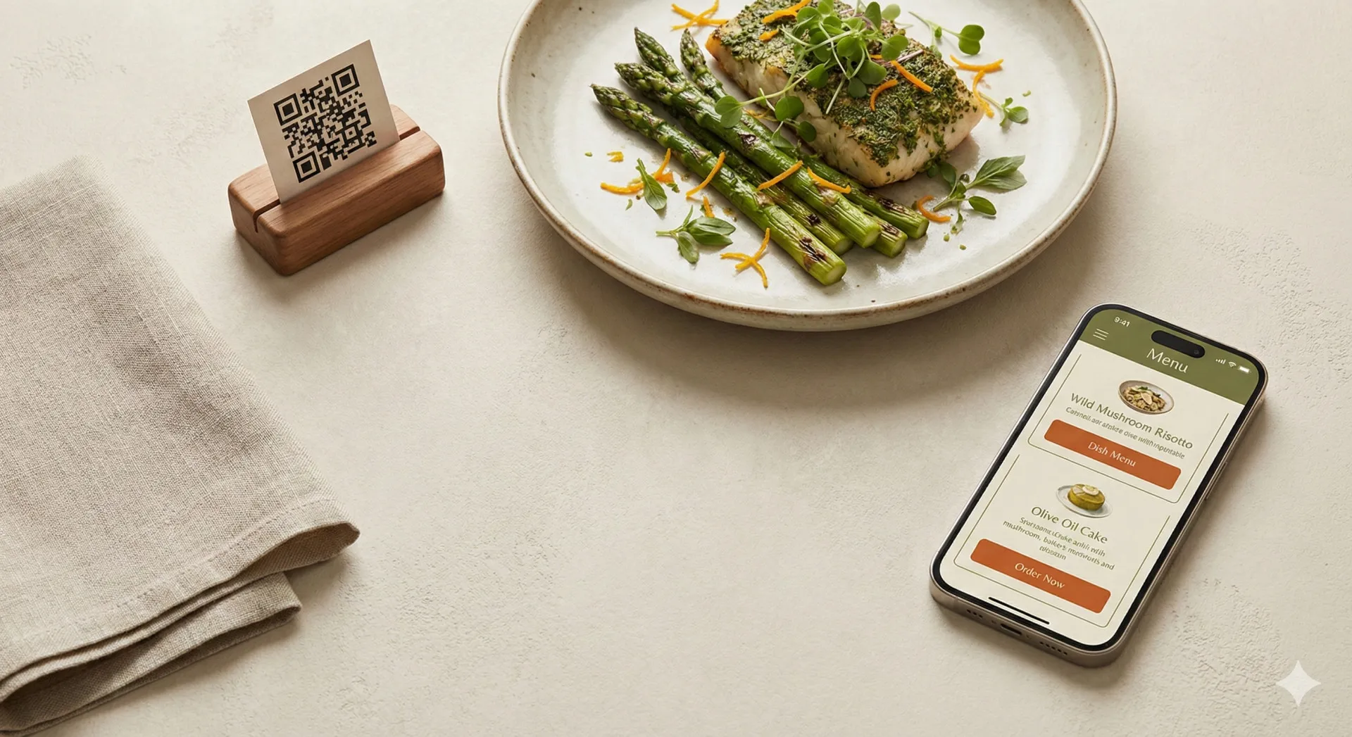 Menu digitale su smartphone in ristorante