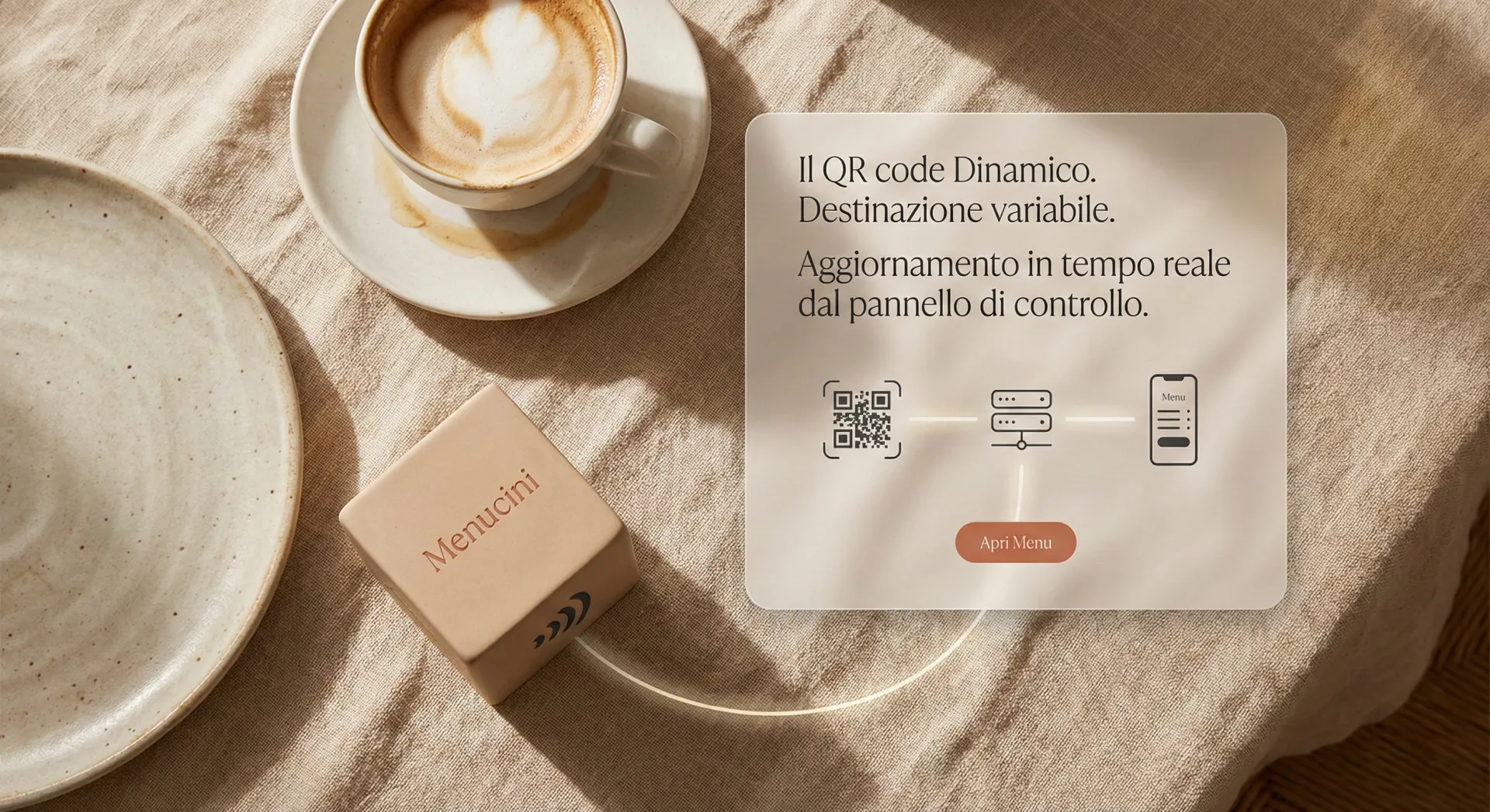 Menu digitale con QR code per ristorante italiano