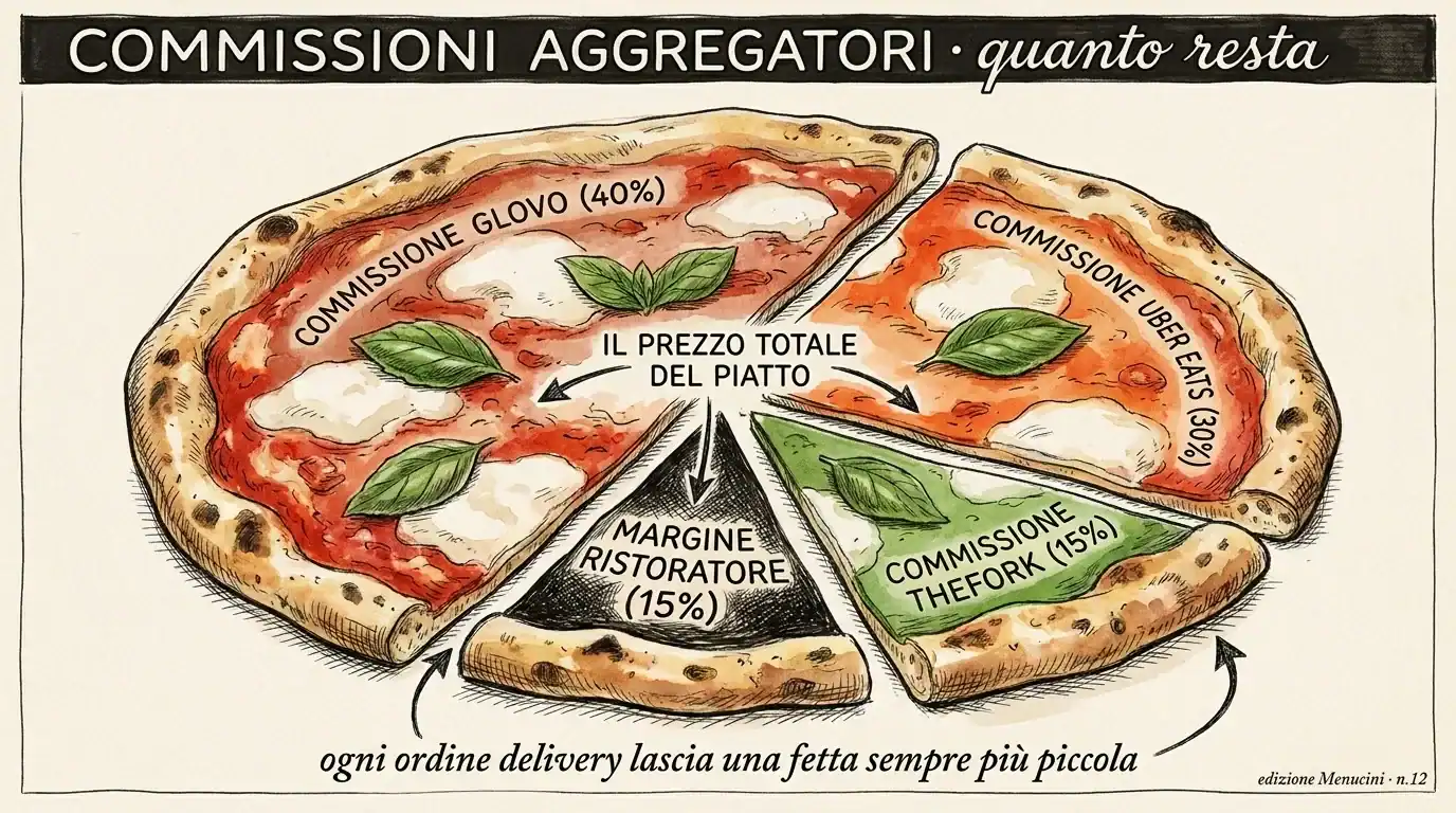 Dettagli sulle commissioni e il prezzo totale del piatto.
