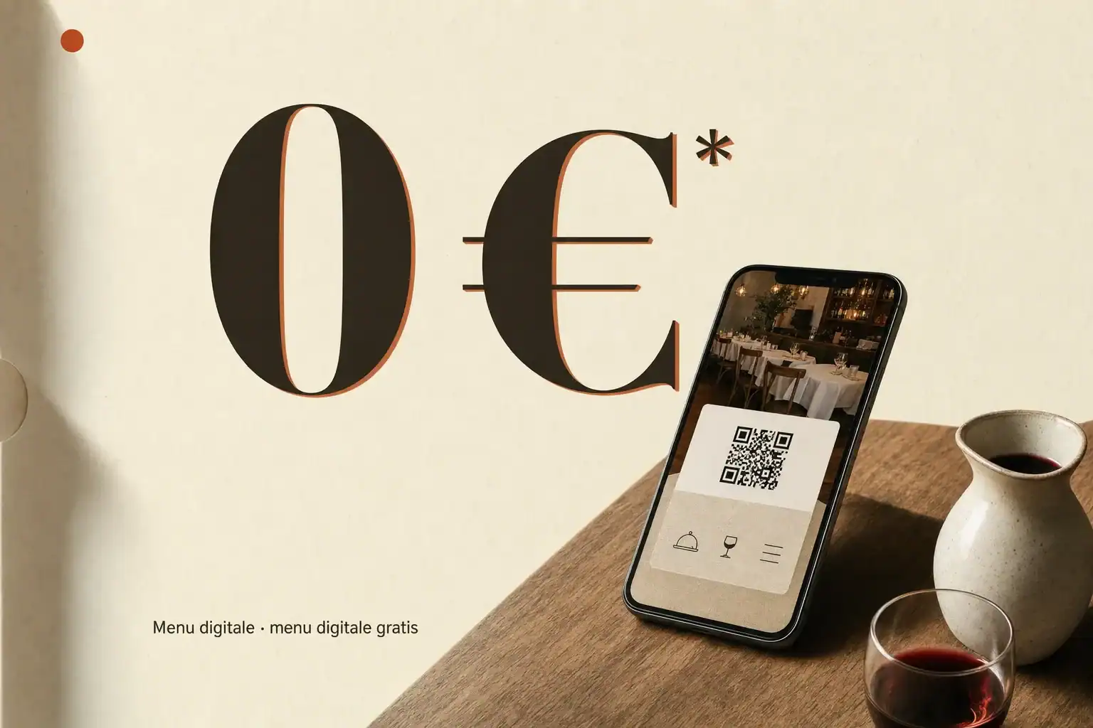 Prezzo zero per il menu digitale con QR code su smartphone.